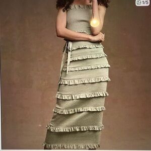 V. Chapman Lily Sage Green Ruffled Dress